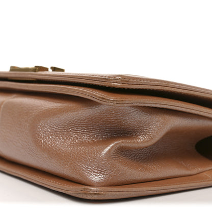 Chanel Metallic Calfskin Quilted Medium Boy Flap Dark Beige 19 of 19