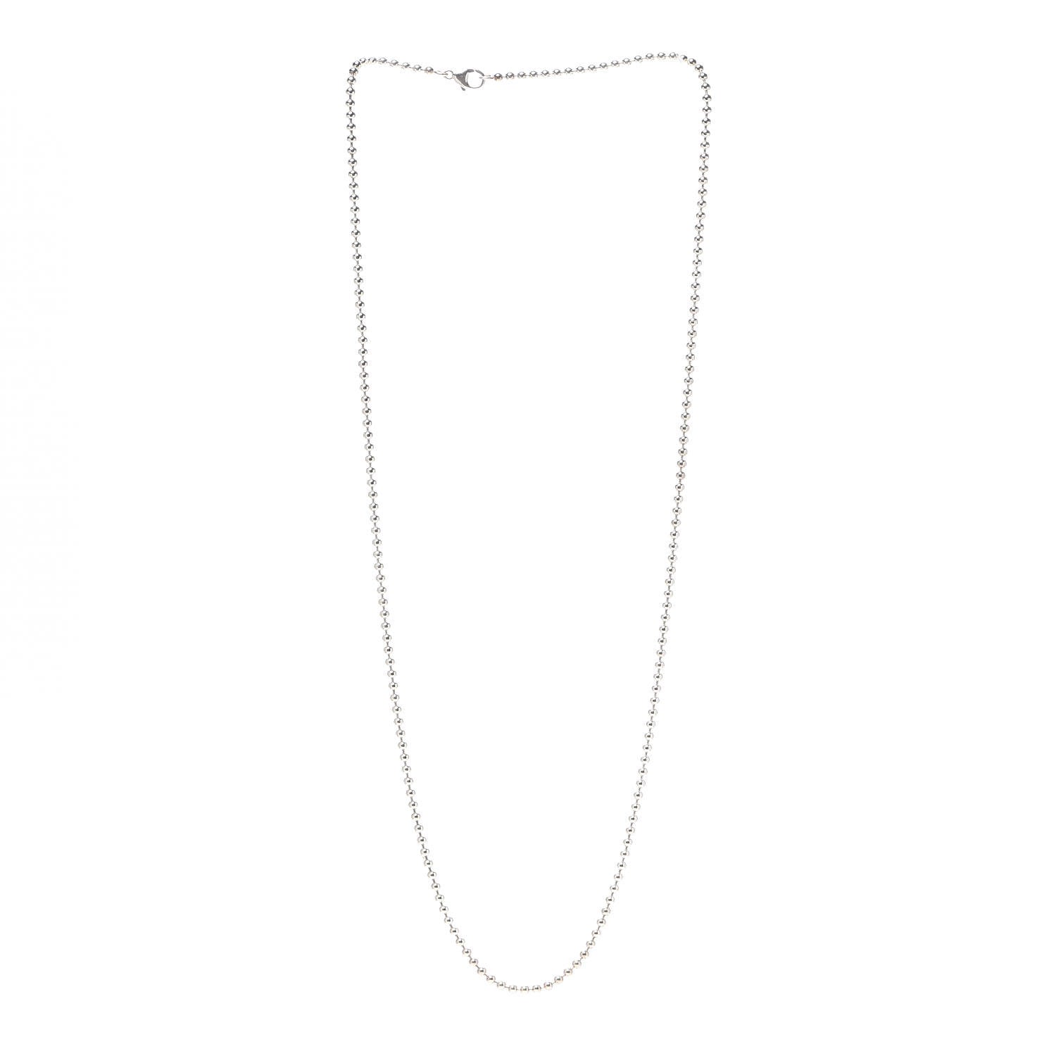 Tiffany Sterling Silver 4mm Beads Necklace 24" 3 of 5