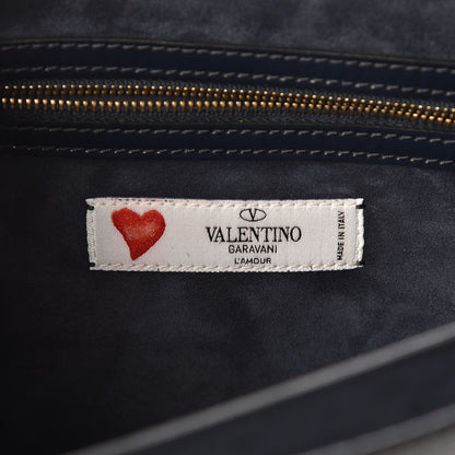 Valentino Garavani Patent L'Amour Rockstud Shoulder Bag Marine 6 of 12