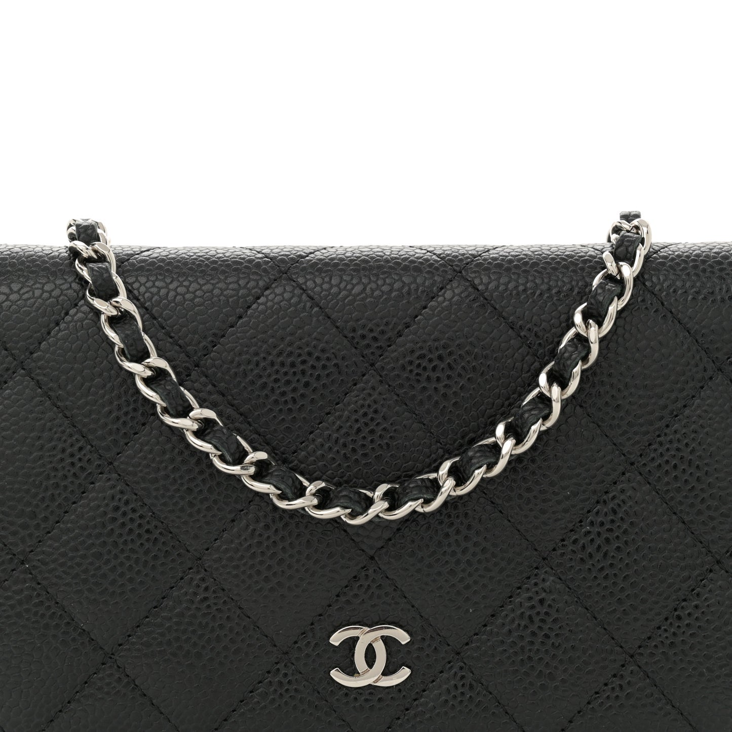 Caviar Quilted Wallet On Chain WOC Black