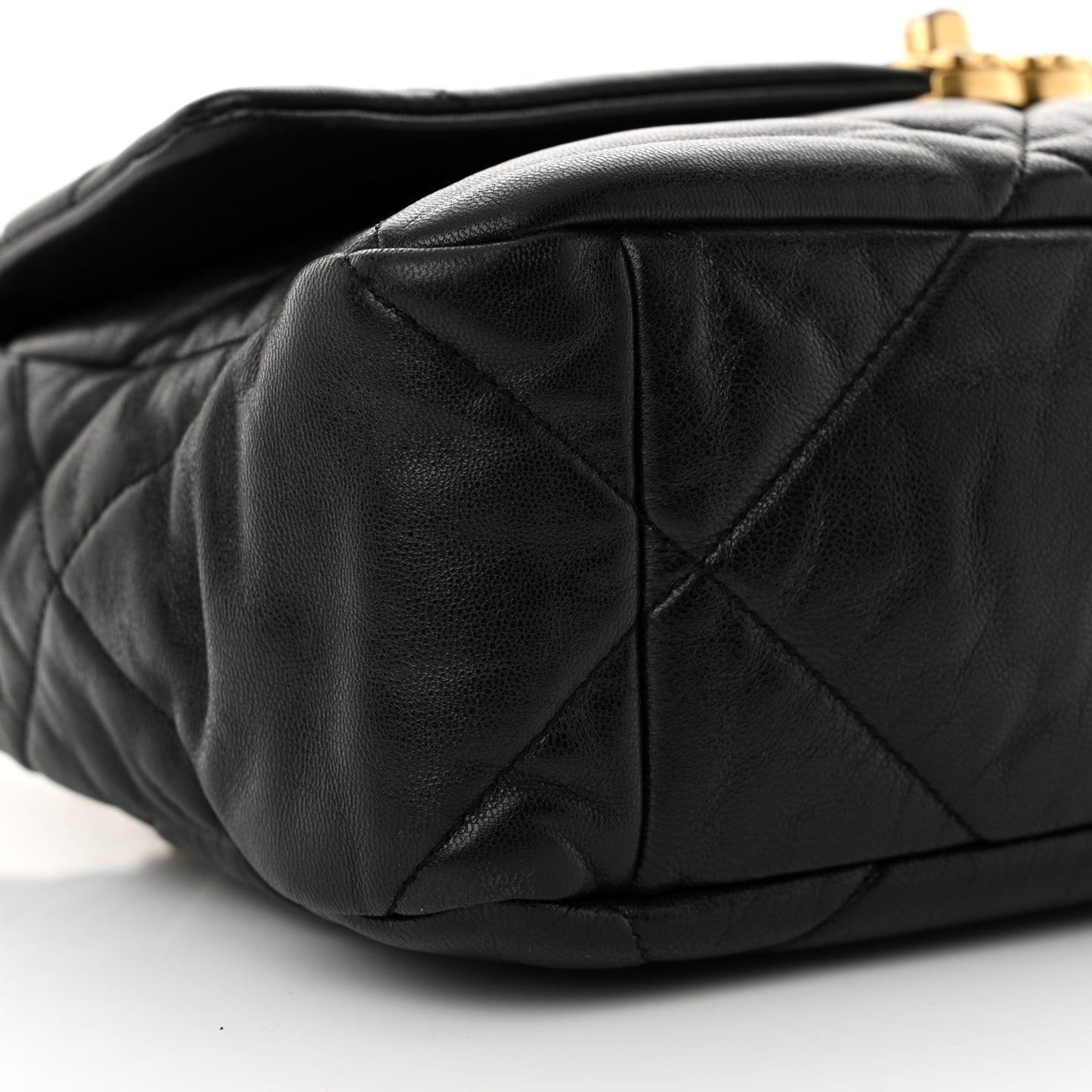Goatskin Quilted Large Chanel 19 Flap Black