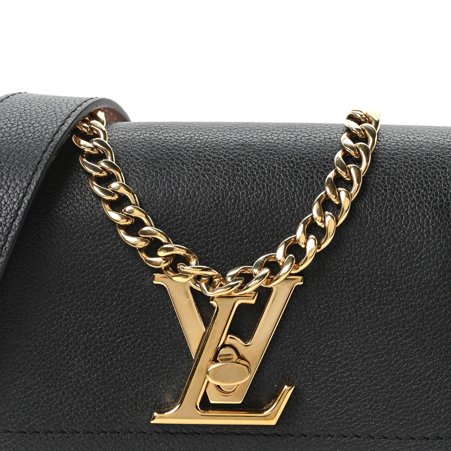 ルイヴィトン エッセンシャルV ゴールド×ブラック【M63181】 Louis Vuitton Grained Calfskin Lockme Tender Black 1865842