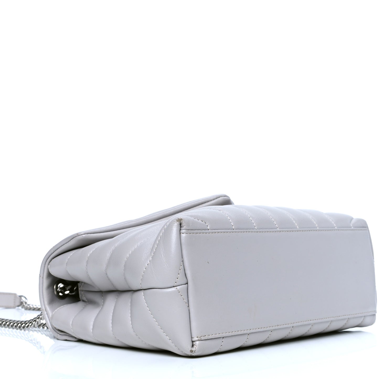 Calfskin Y Quilted Monogram Small Loulou Chain Satchel Granite