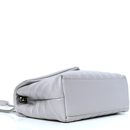 Saint Laurent Calfskin Y Quilted Monogram Small Loulou Chain Satchel Granite 3 of 9