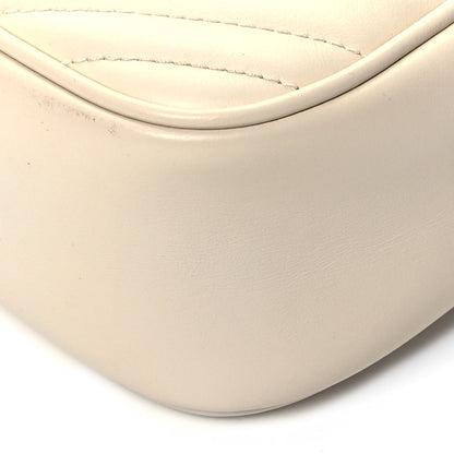 Gucci Calfskin Matelasse Small GG Marmont Chain Shoulder Bag White 10 of 10