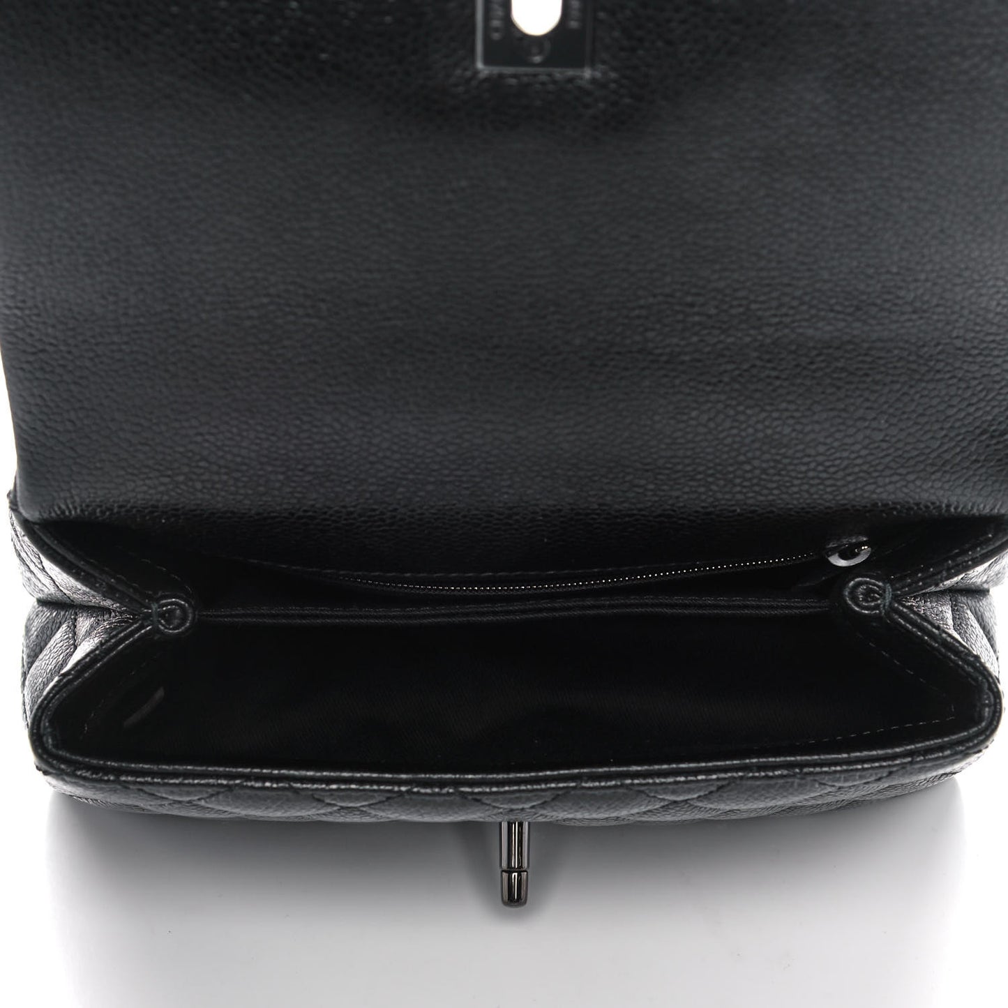 Caviar Quilted Mini Coco Handle Flap So Black