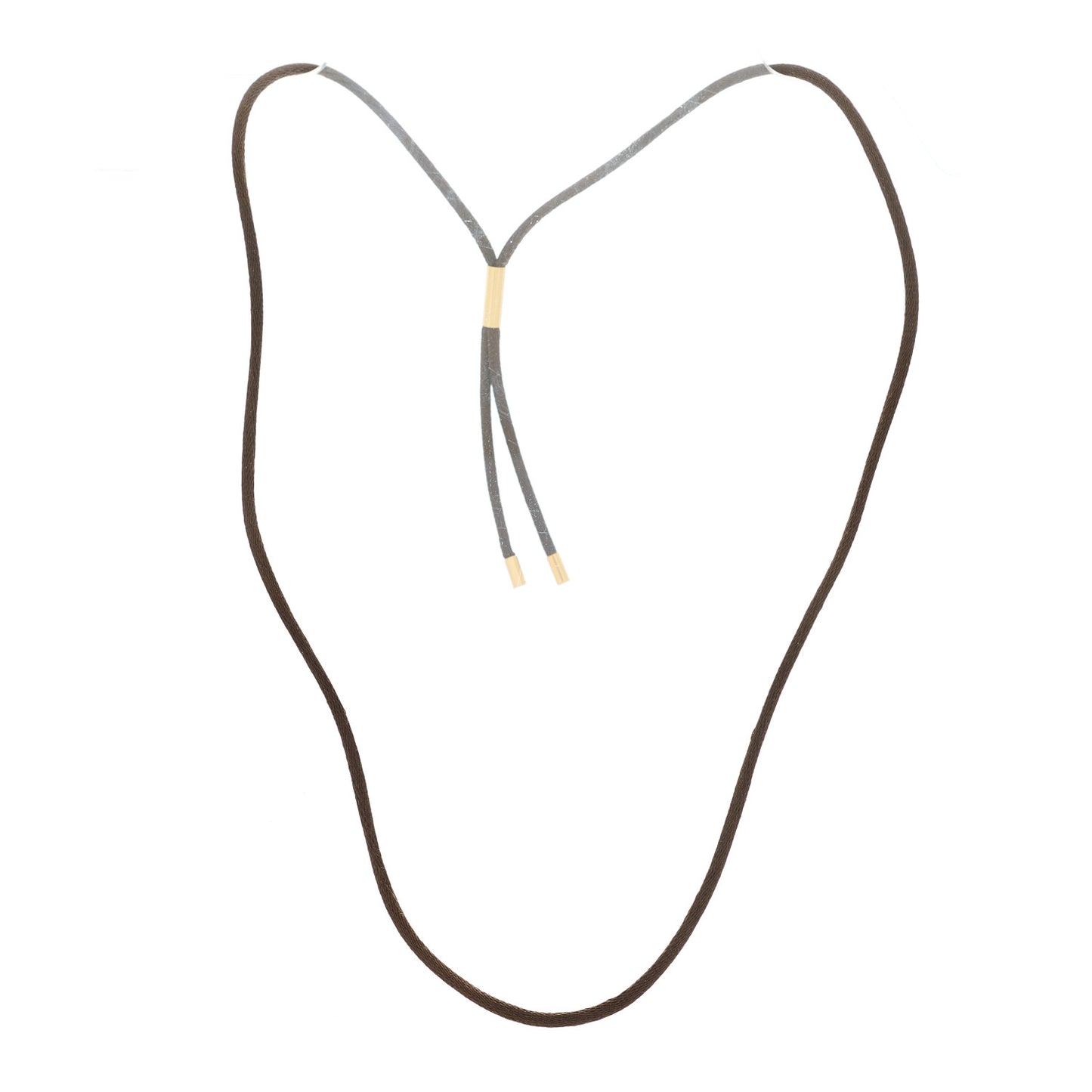 18K Yellow Silk Gold Cord Necklace Brown
