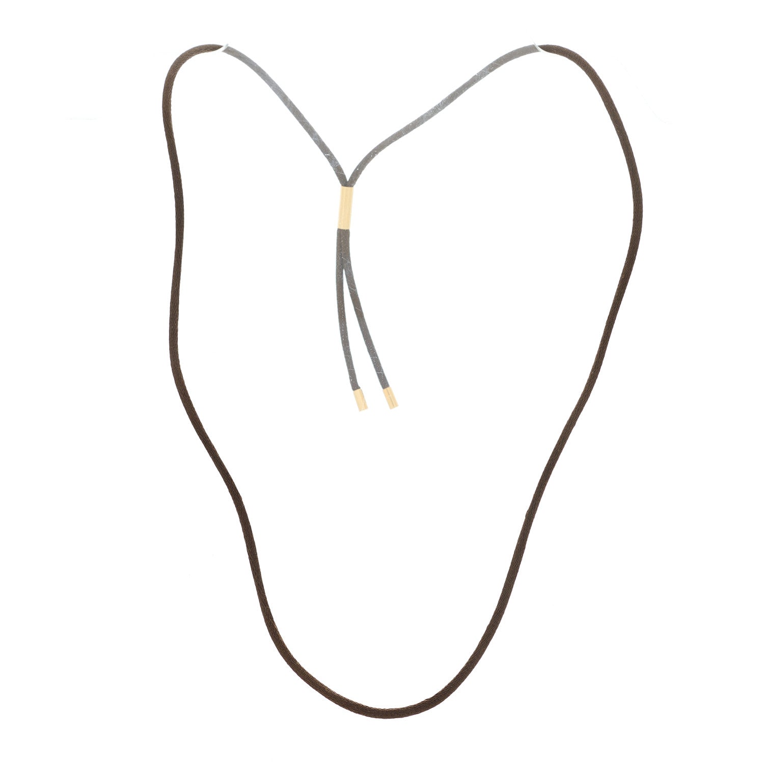Cartier 18K Yellow Silk Gold Cord Necklace Brown 3 of 4