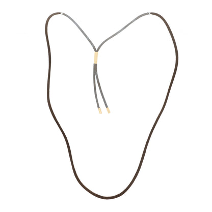 Cartier 18K Yellow Silk Gold Cord Necklace Brown 3 of 4