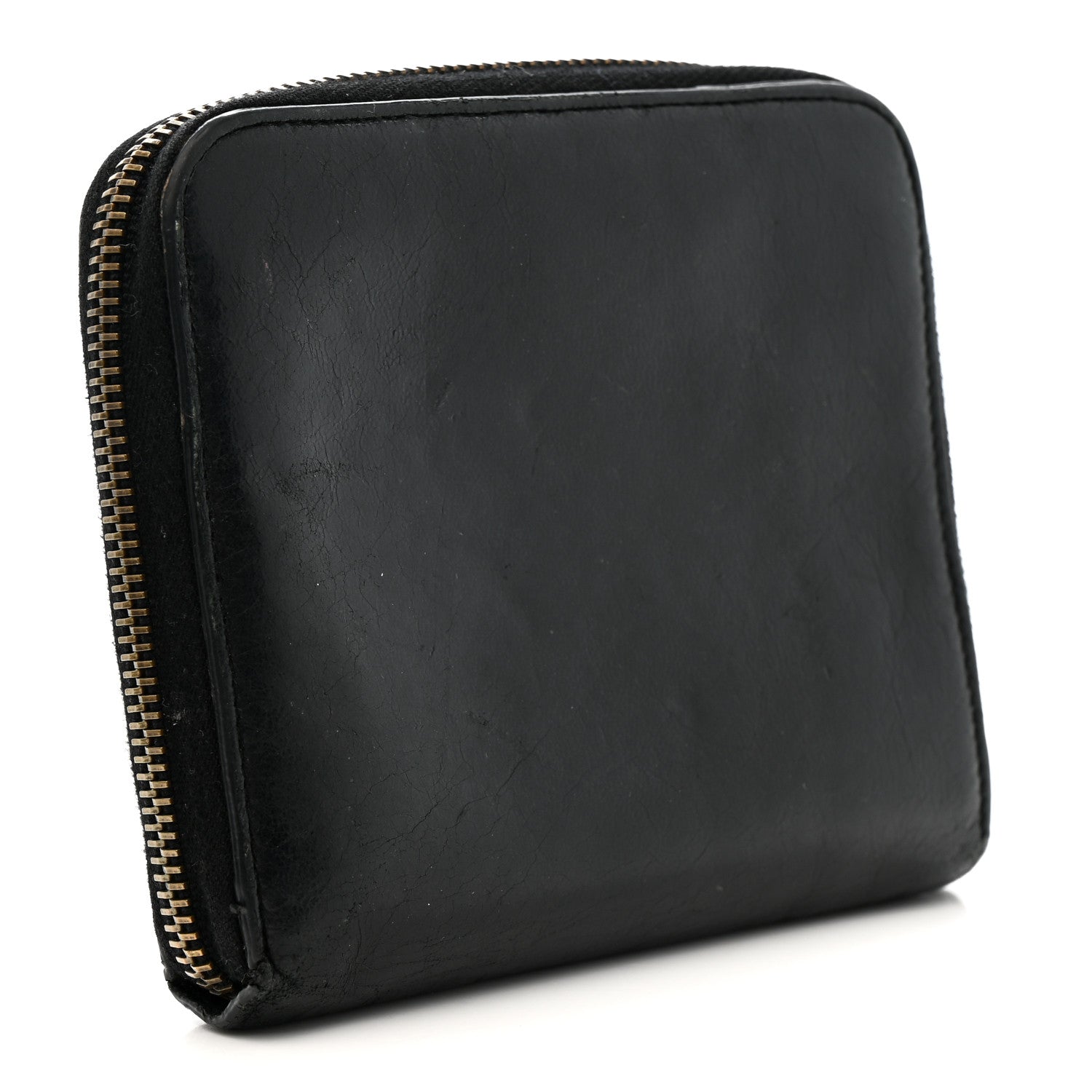 Balenciaga Agneau Classic Gold Hardware Compact Wallet Black 3 of 12
