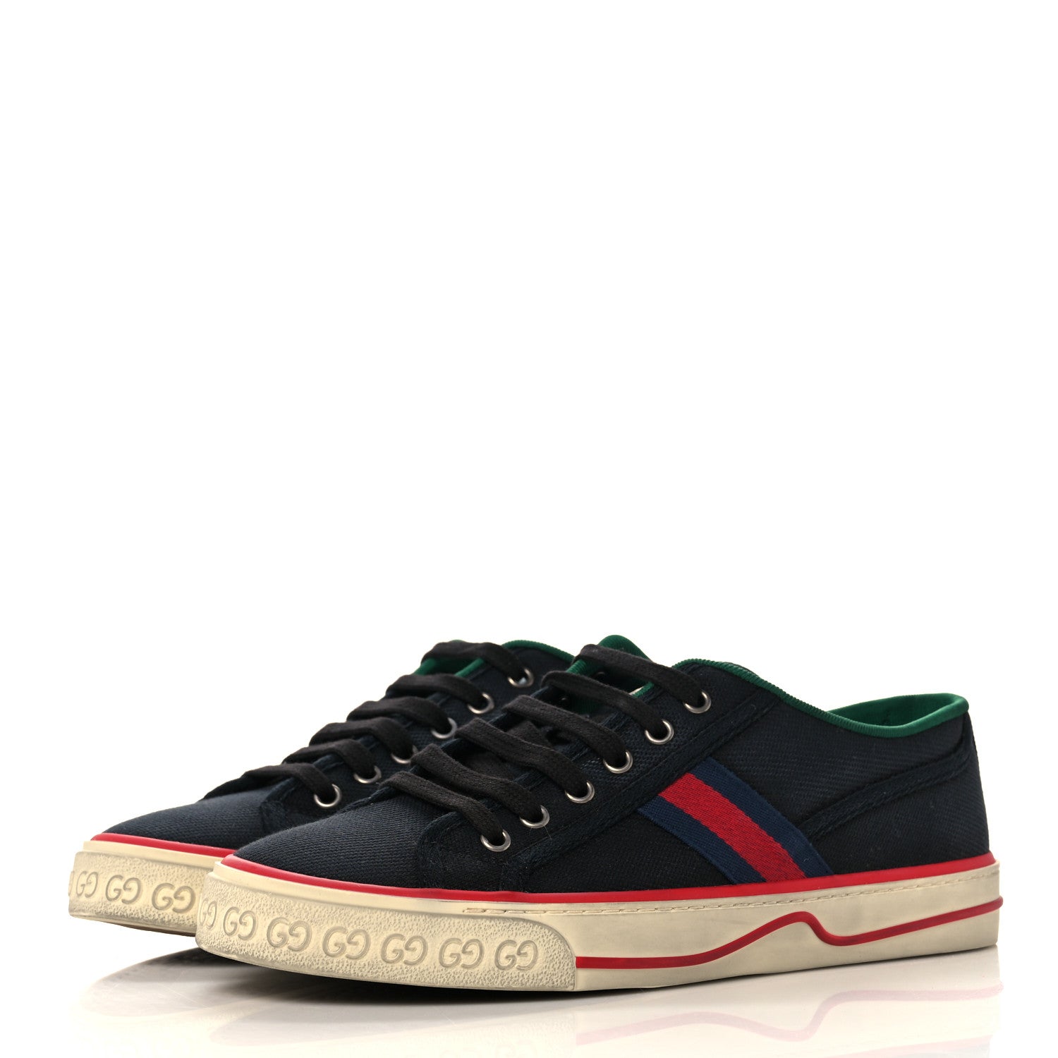 Gucci Canvas Web Mens 1977 Tennis Sneakers 7.5 Black 3 of 8