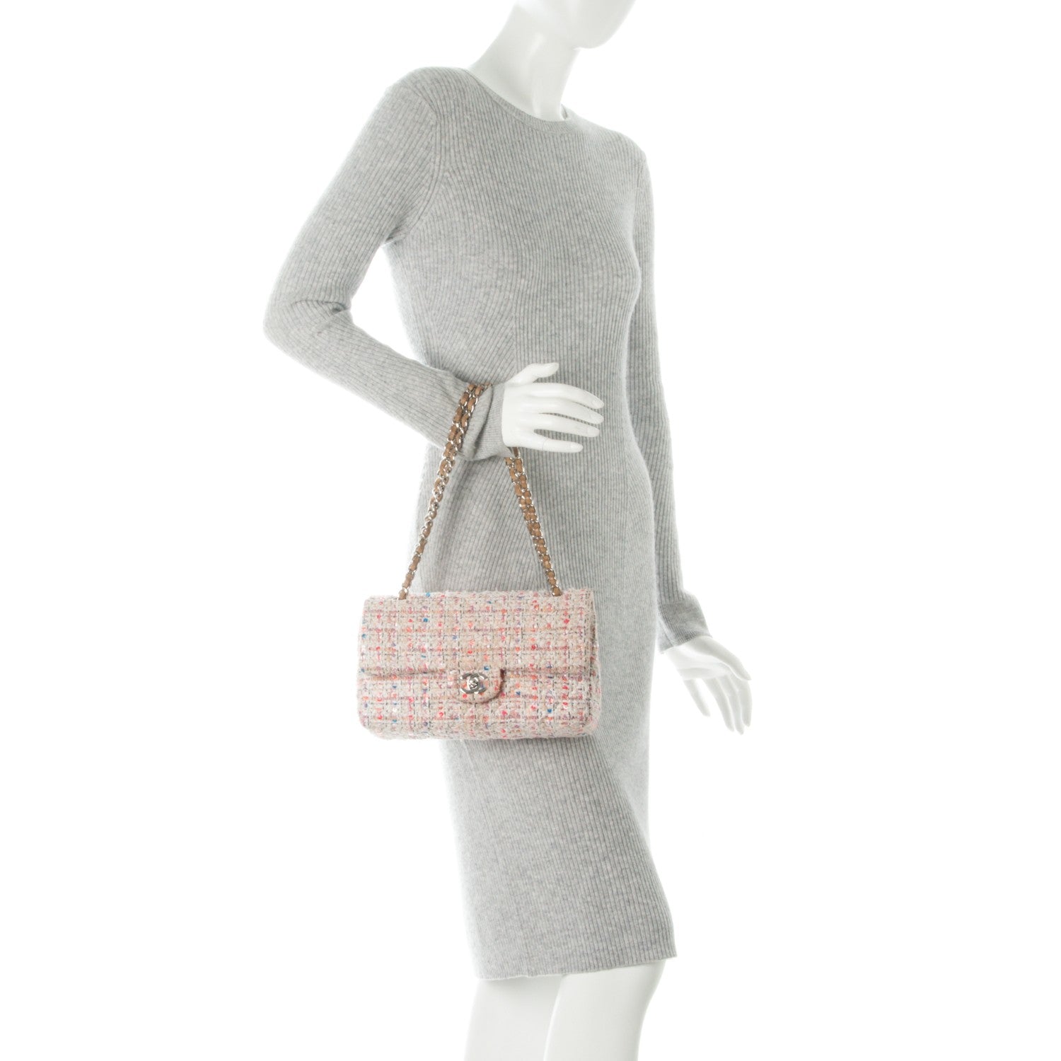 Chanel Tweed Quilted Medium Fantasy Sequin Double Flap Multicolor 2 of 9