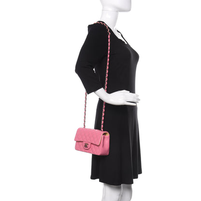 Chanel Lambskin Quilted Mini Rectangular Flap Pink Yellow 2 of 9