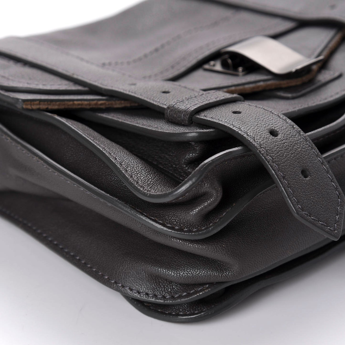 Lambskin PS1 Mini Pouch Messenger Heather Grey