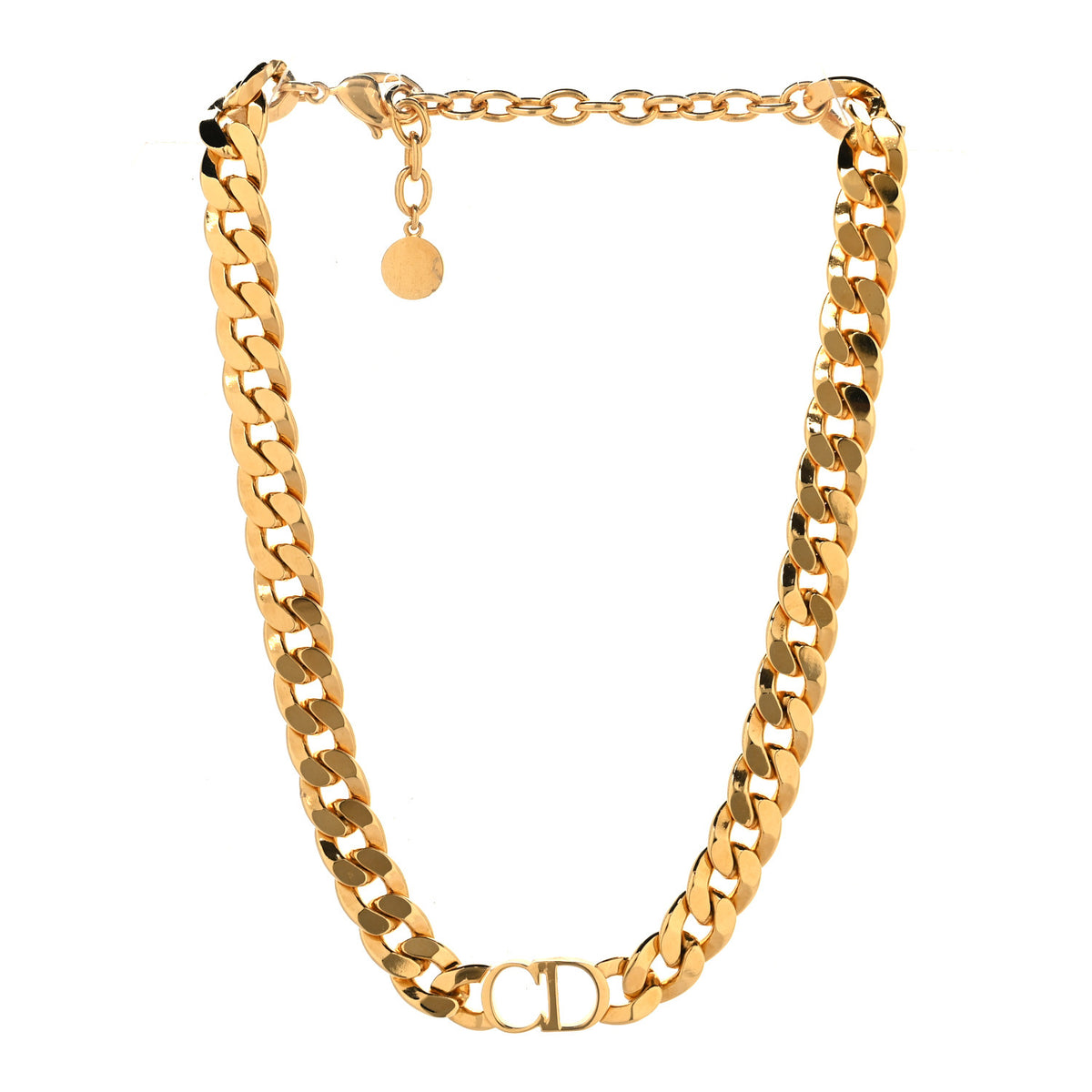 Christian Dior Metal Danseuse Etoile Chain Choker Necklace Gold 3 of 5