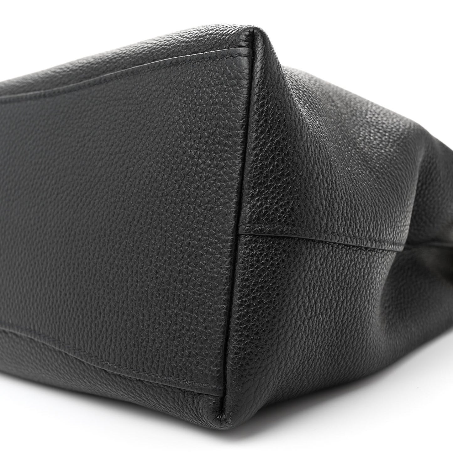 Vitello Phenix Embossed Logo Hobo Black