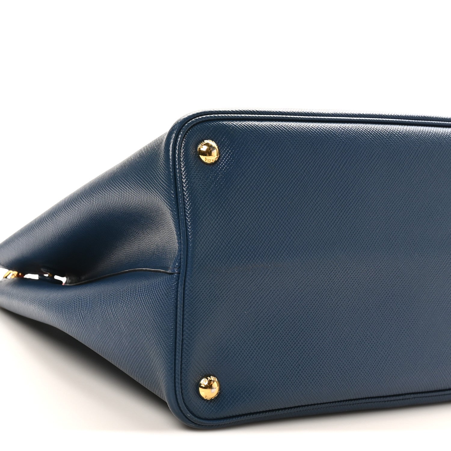 Prada Saffiano Cuir Medium Double Bag Bleuette Rosso 8 of 9