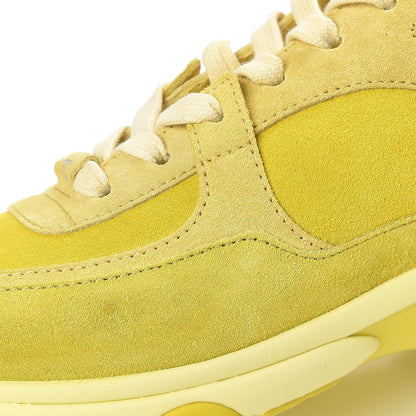 Chanel Suede Calfskin CC Sneakers 37 Yellow 11 of 12