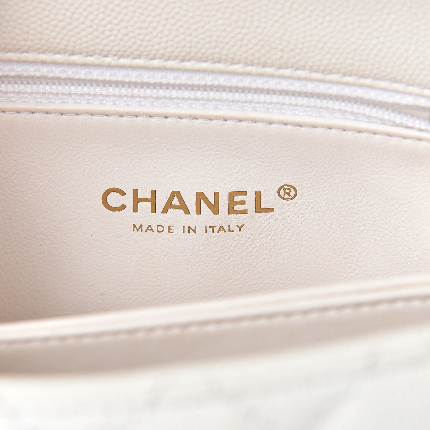 Caviar Lizard Quilted Mini Coco Handle Flap White