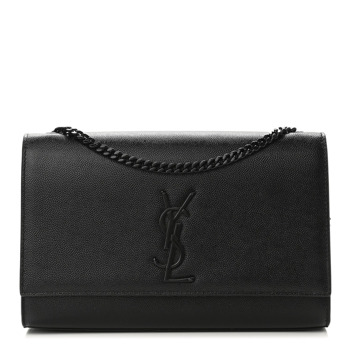 Saint Laurent Grain De Poudre Medium Classic Monogram Kate Satchel Black 1 of 9