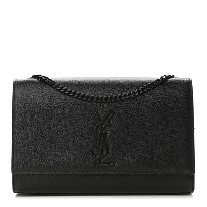 Saint Laurent Grain De Poudre Medium Classic Monogram Kate Satchel Black 1 of 9
