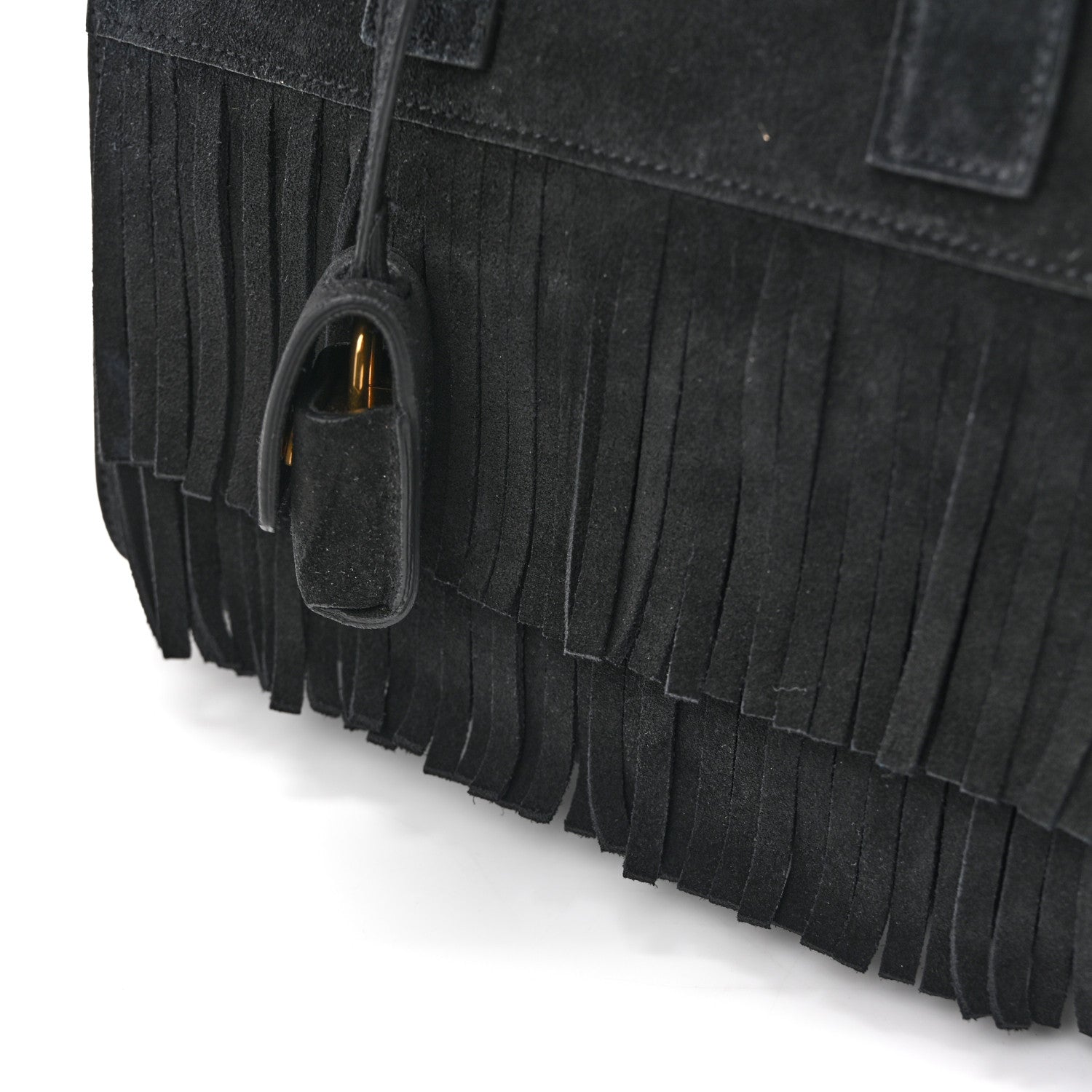 Saint Laurent Suede Fringe Nano Sac De Jour Black 12 of 14