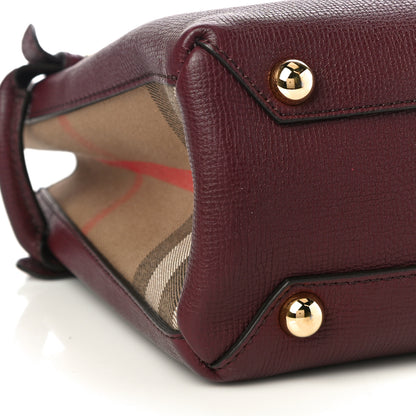 Burberry Grainy Calfskin House Check Small Banner Tote Mahogany Red 8 of 9