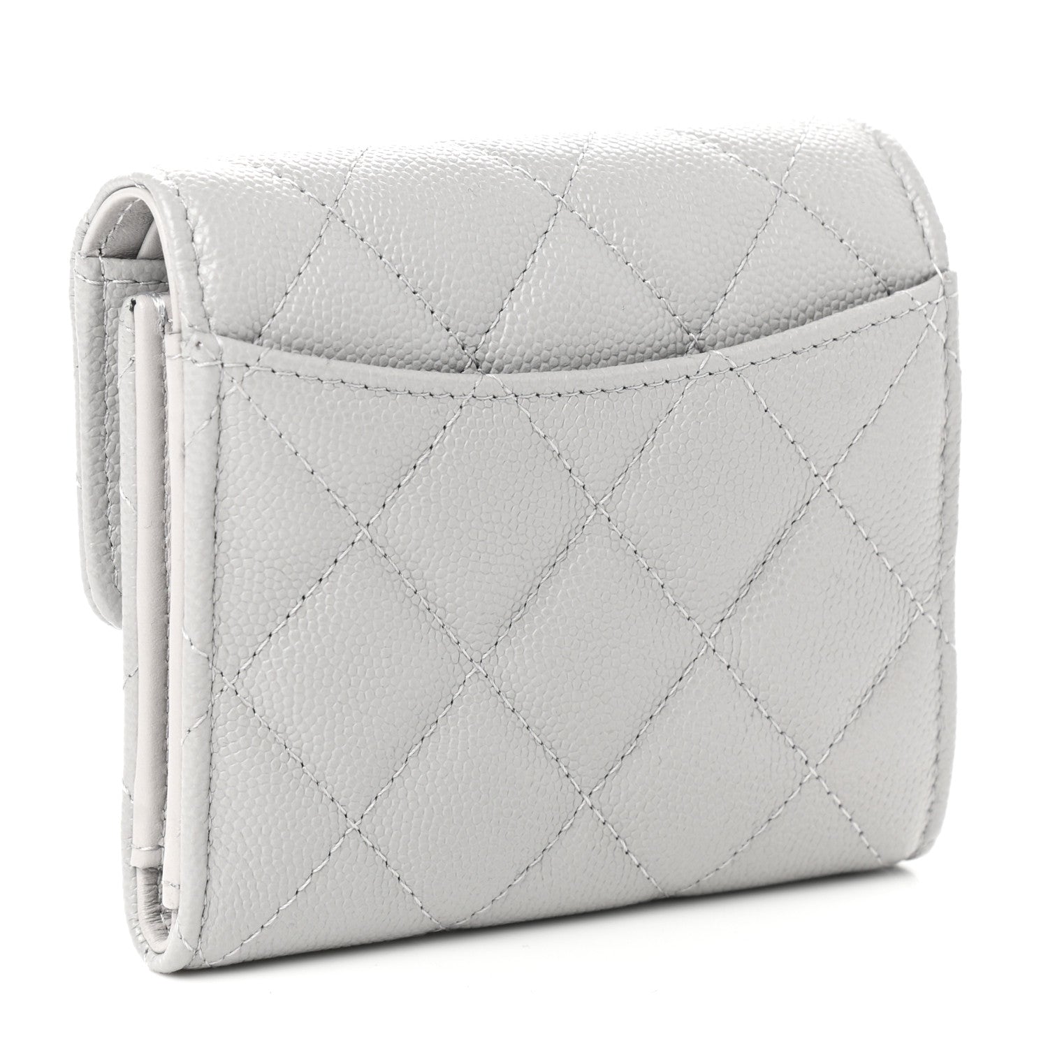 Chanel Caviar Quilted Small Flap Wallet Grey 2 of 8