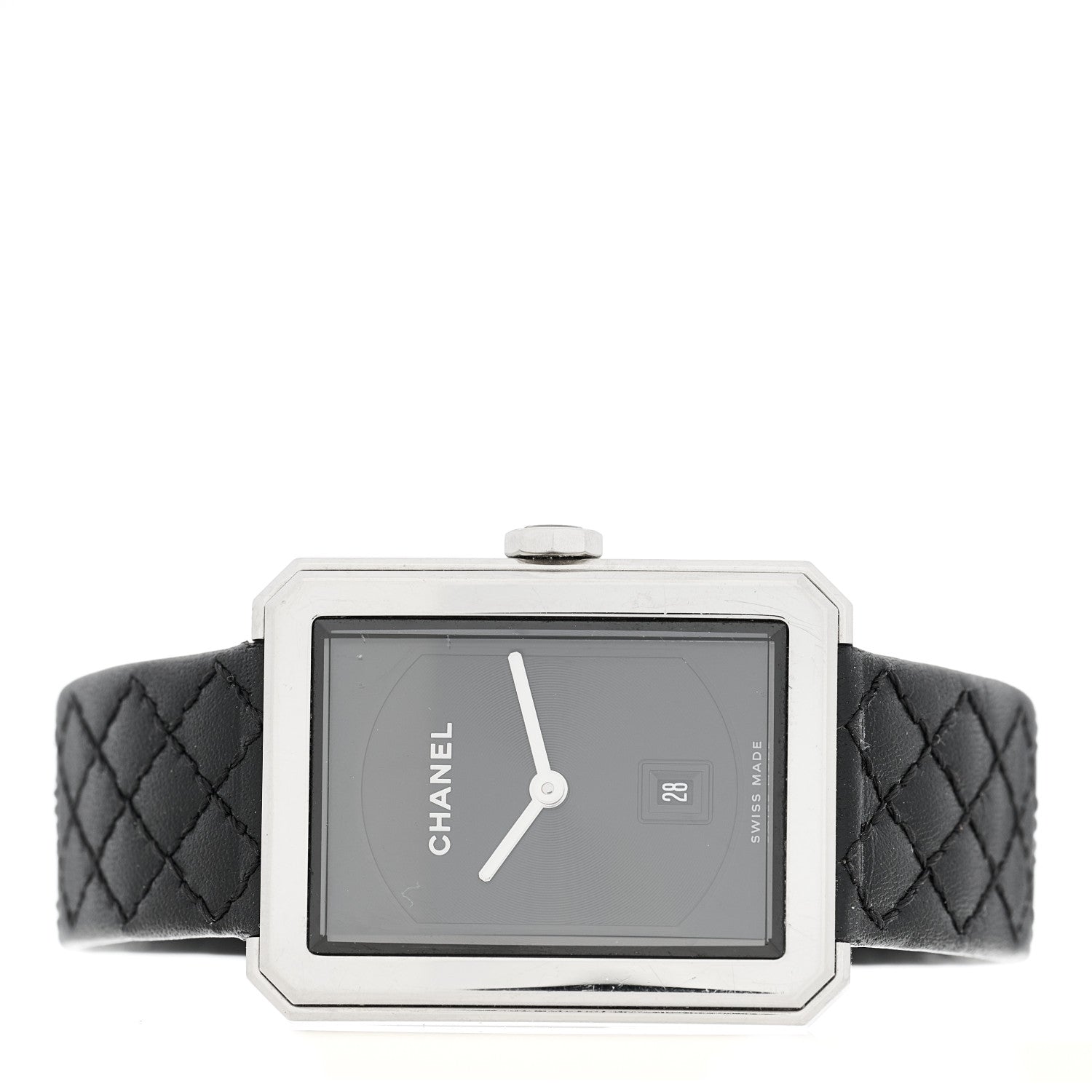 Chanel Stainless Steel Calfskin 26mm Boy-Friend Quilt Quartz Watch Black 2 of 4