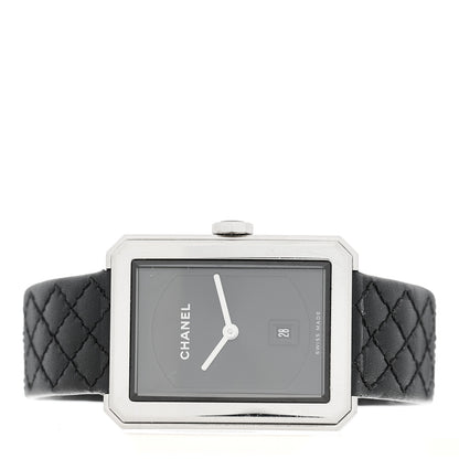 Chanel Stainless Steel Calfskin 26mm Boy-Friend Quilt Quartz Watch Black 2 of 4