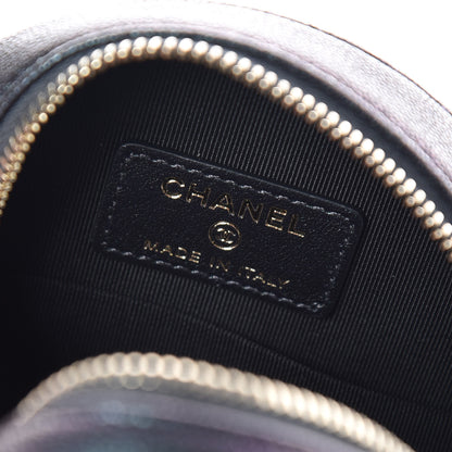 Chanel Iridescent Caviar Quilted Round Clutch With Chain Black 6 of 8