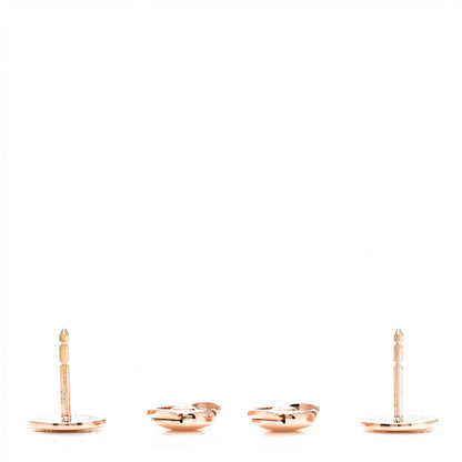 Hermes 18K Rose Gold TPM Ex-Libris Stud Earrings 3 of 6