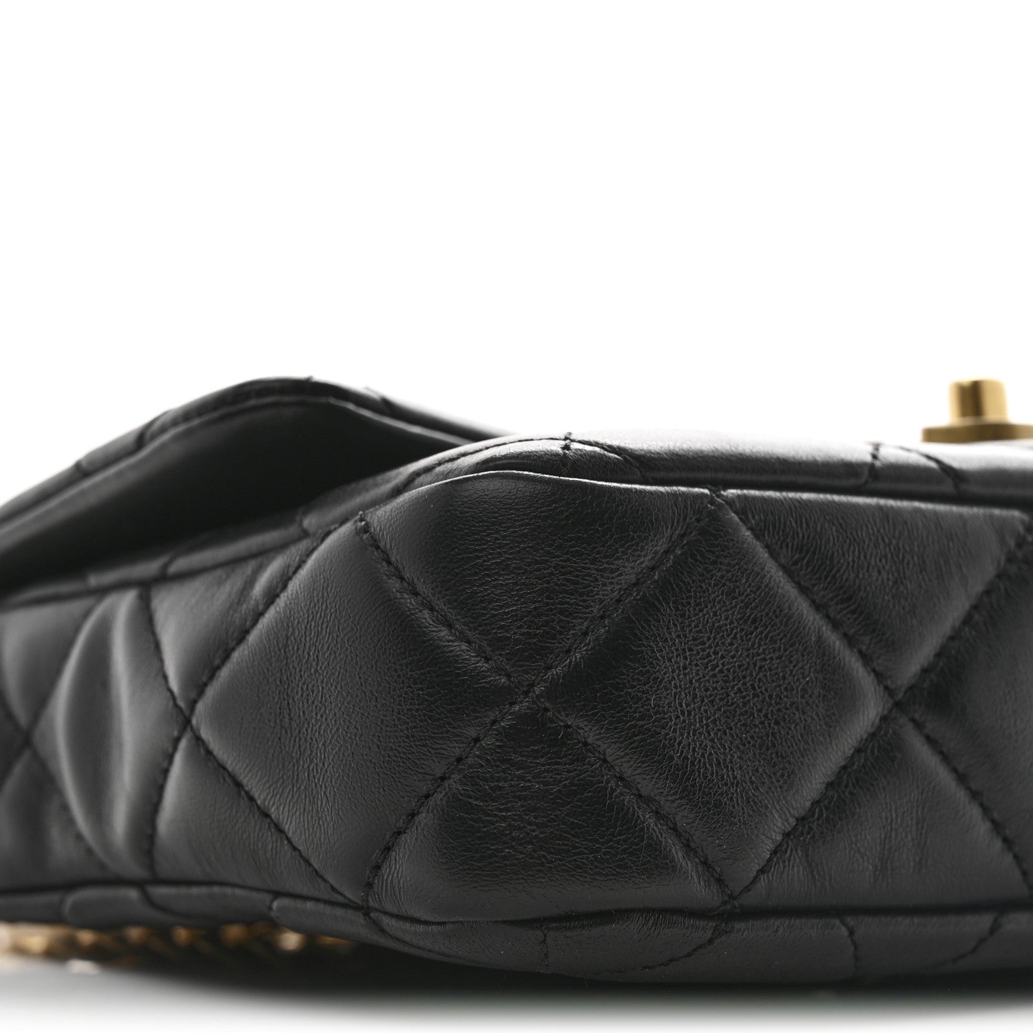 Chanel Lambskin Enamel Quilted Pending CC Square Flap Black 9 of 10