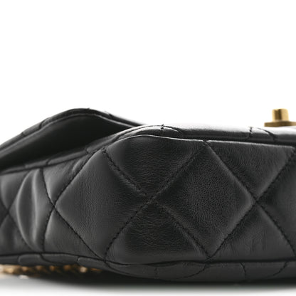 Chanel Lambskin Enamel Quilted Pending CC Square Flap Black 9 of 10