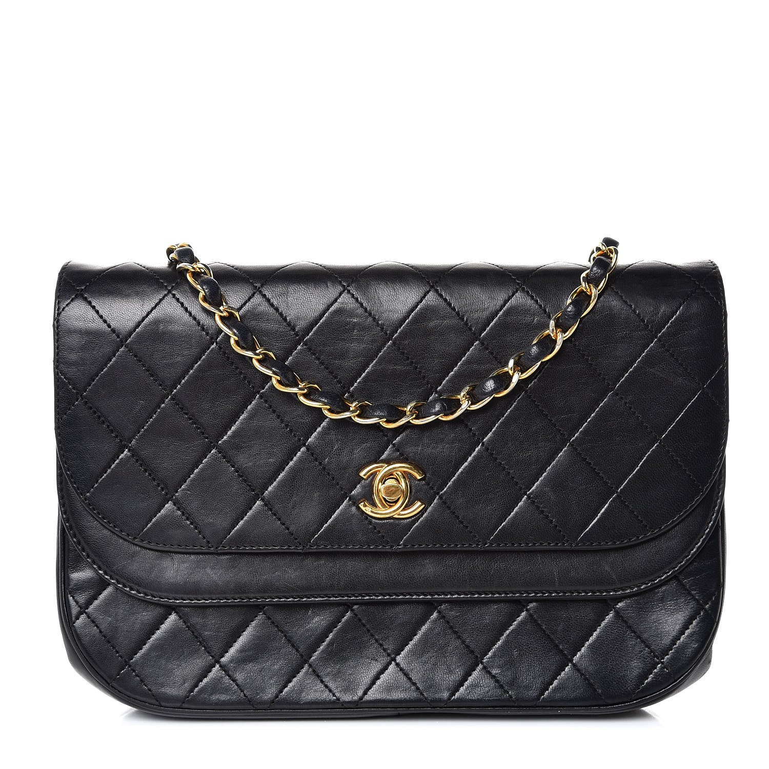 Chanel Lambskin Quilted Small Double Flap Black 1 of 9