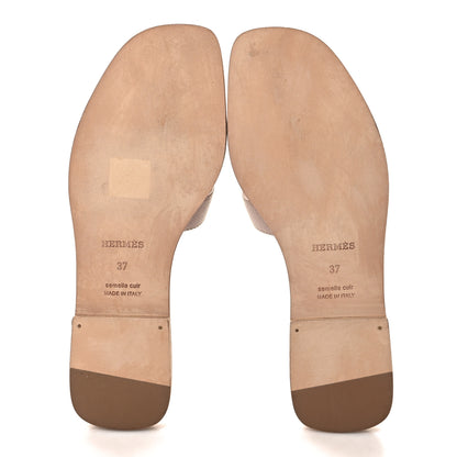 Hermes Epsom Oran Sandals 37 Rose Pale 5 of 8