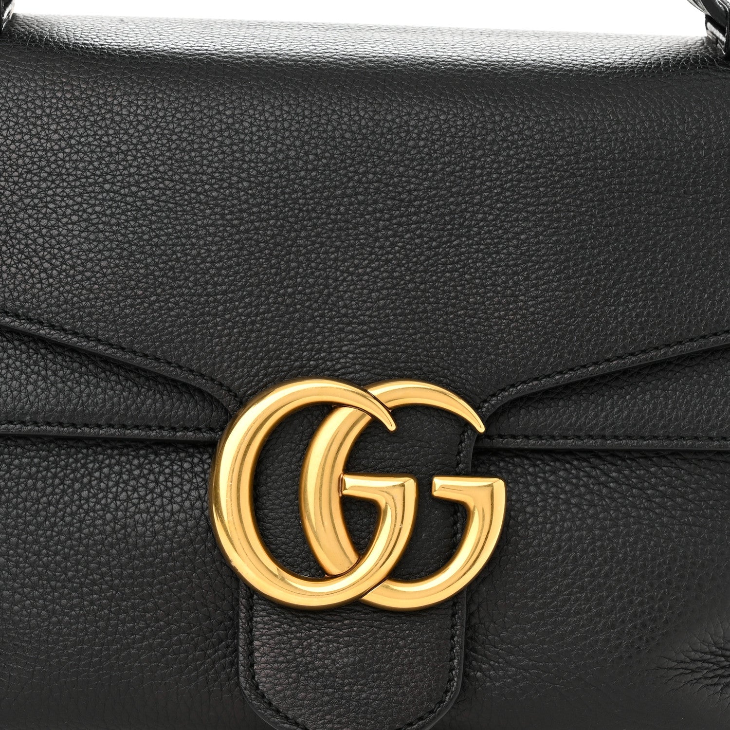 Gucci Calfskin GG Marmont Shoulder Bag Black 8 of 11