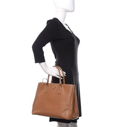 Prada Saffiano Large Galleria Double Zip Tote Caramel 2 of 20