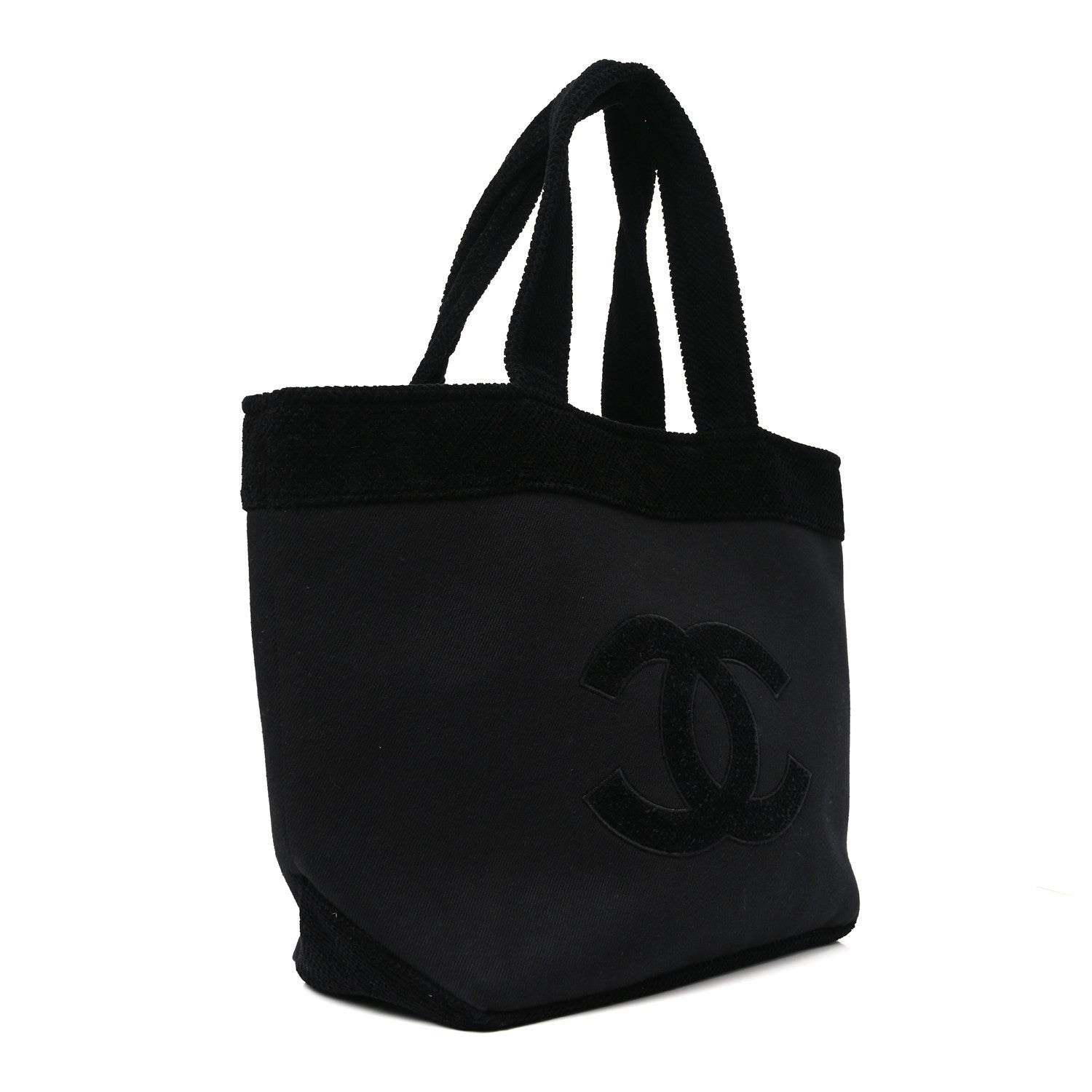 Chanel Cotton CC Beach Tote Black 4 of 9