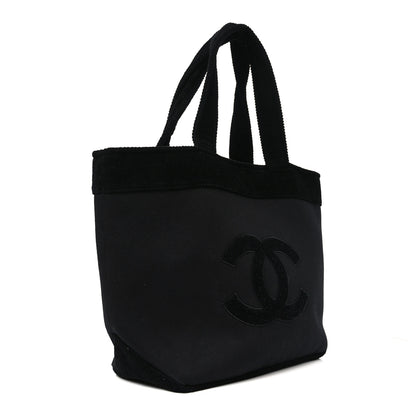Chanel Cotton CC Beach Tote Black 4 of 9