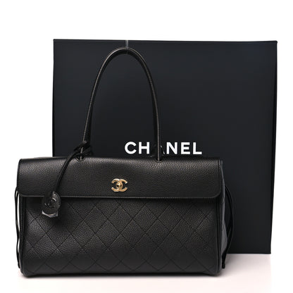 Chanel Grained Calfskin Stitched Urban Essentials Large Shopping Bag Black 11 of 11