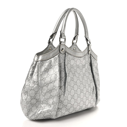 Gucci Guccissima Medium Sukey Tote Silver 2 of 10