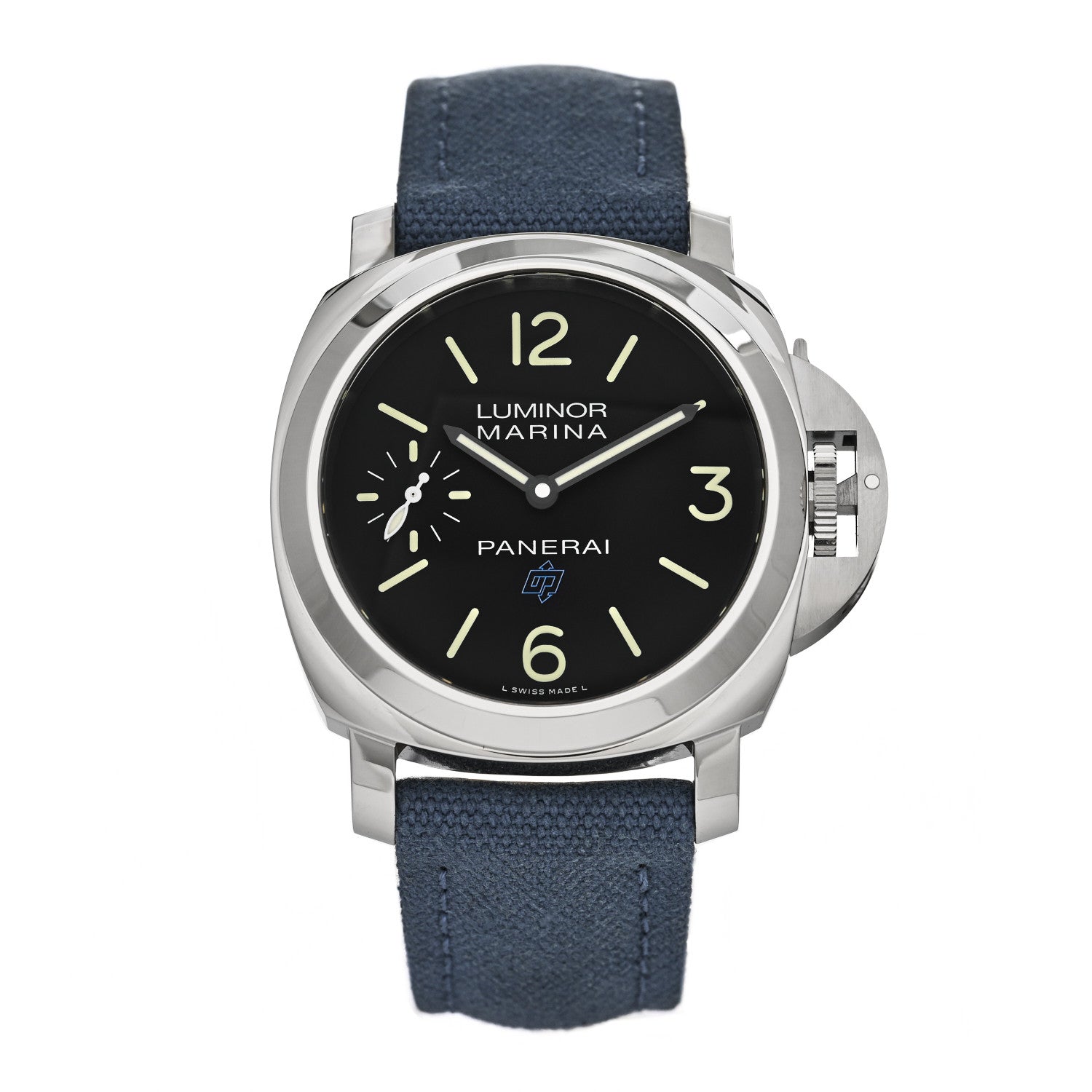 Panerai Stainless Steel Canvas 44mm Luminor Marina Manual Winding Watch Black PAM00777 1 of 5
