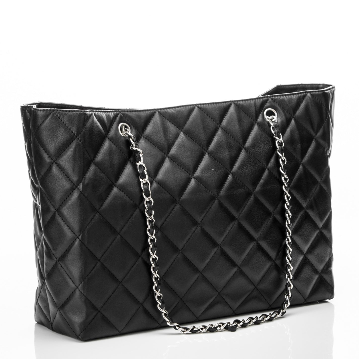 Calfskin Quilted Large In The Business Tote Black