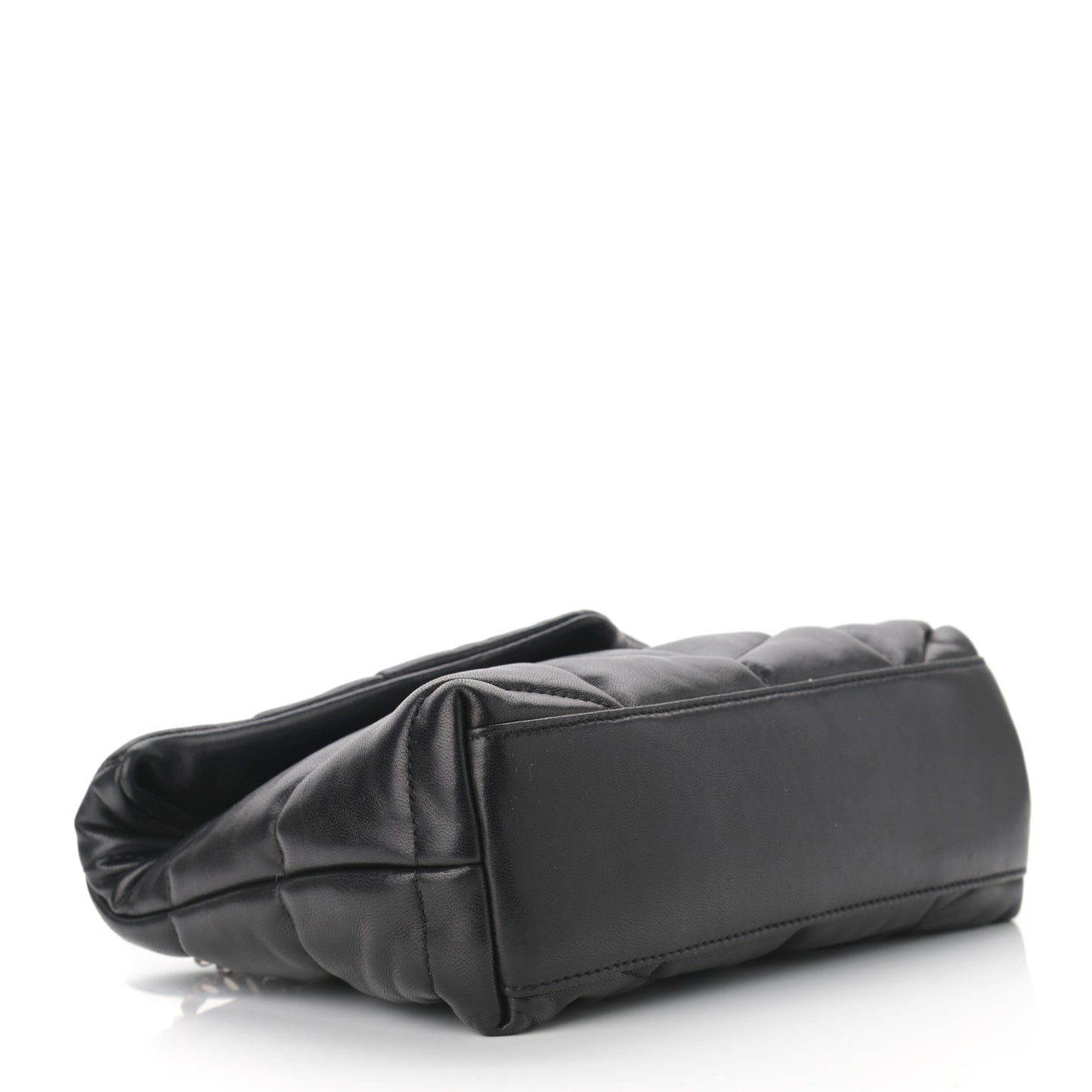 Lambskin Quilted Toy Loulou Puffer Monogram Chain Satchel Black