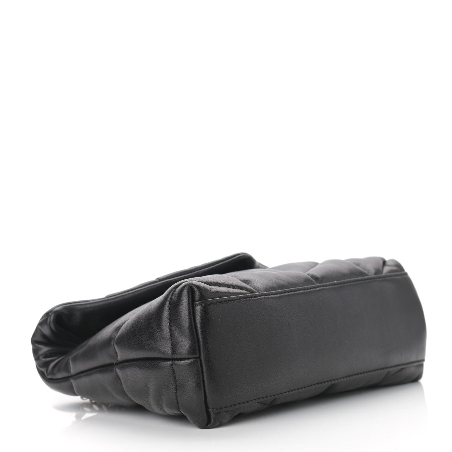 Saint Laurent Lambskin Quilted Toy Loulou Puffer Monogram Chain Satchel Black 3 of 10