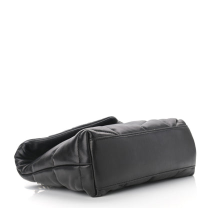 Saint Laurent Lambskin Quilted Toy Loulou Puffer Monogram Chain Satchel Black 3 of 10