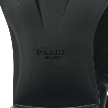 Prada Spazzolato Re-Nylon Metal Triangle Logo Lace Up 55mm Ankle Boots 41 Black 7 of 9