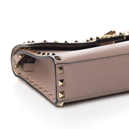 Valentino Garavani Pebbled Calfskin Medium Rockstud Flip Lock Crossbody Bag Poudre 7 of 8