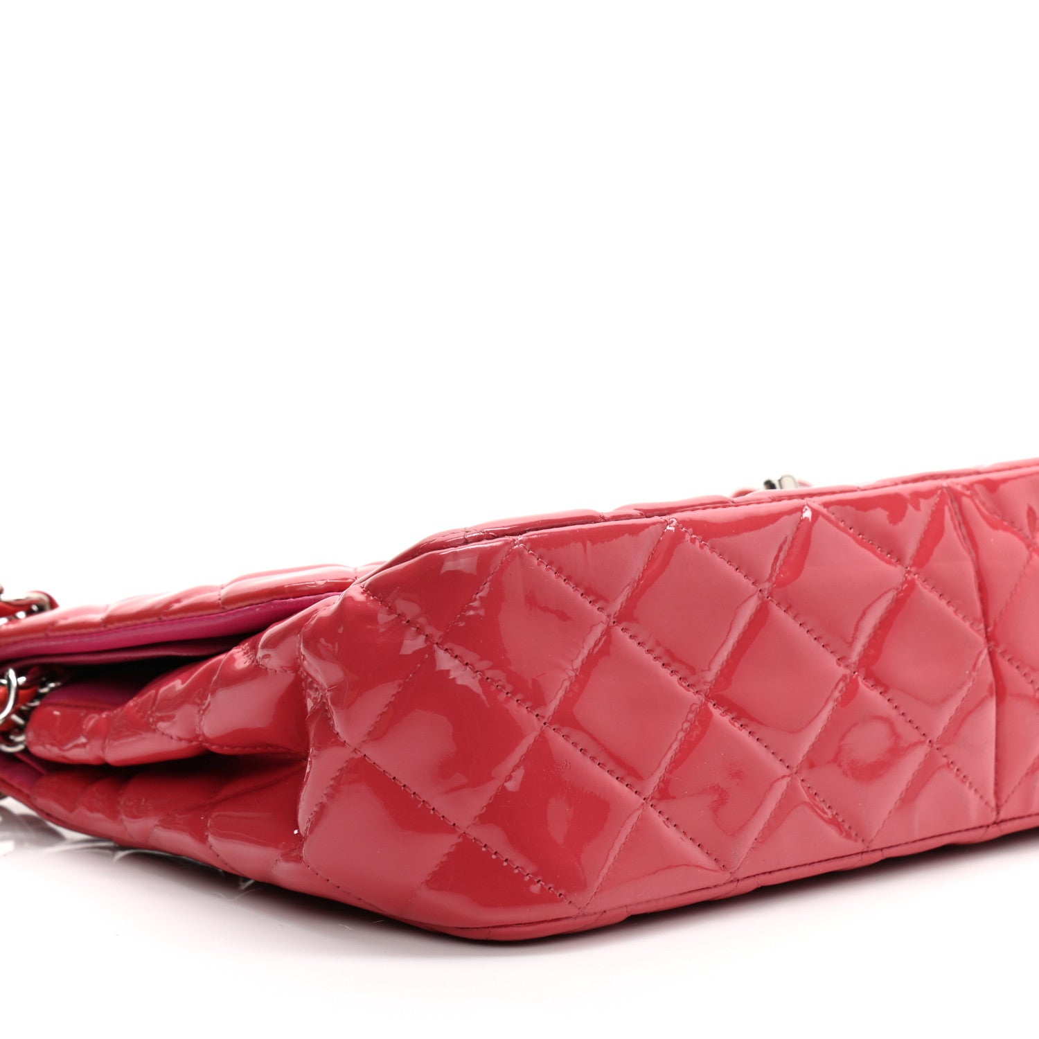 Chanel Patent Quilted Jumbo Double Flap Pink 9 of 15